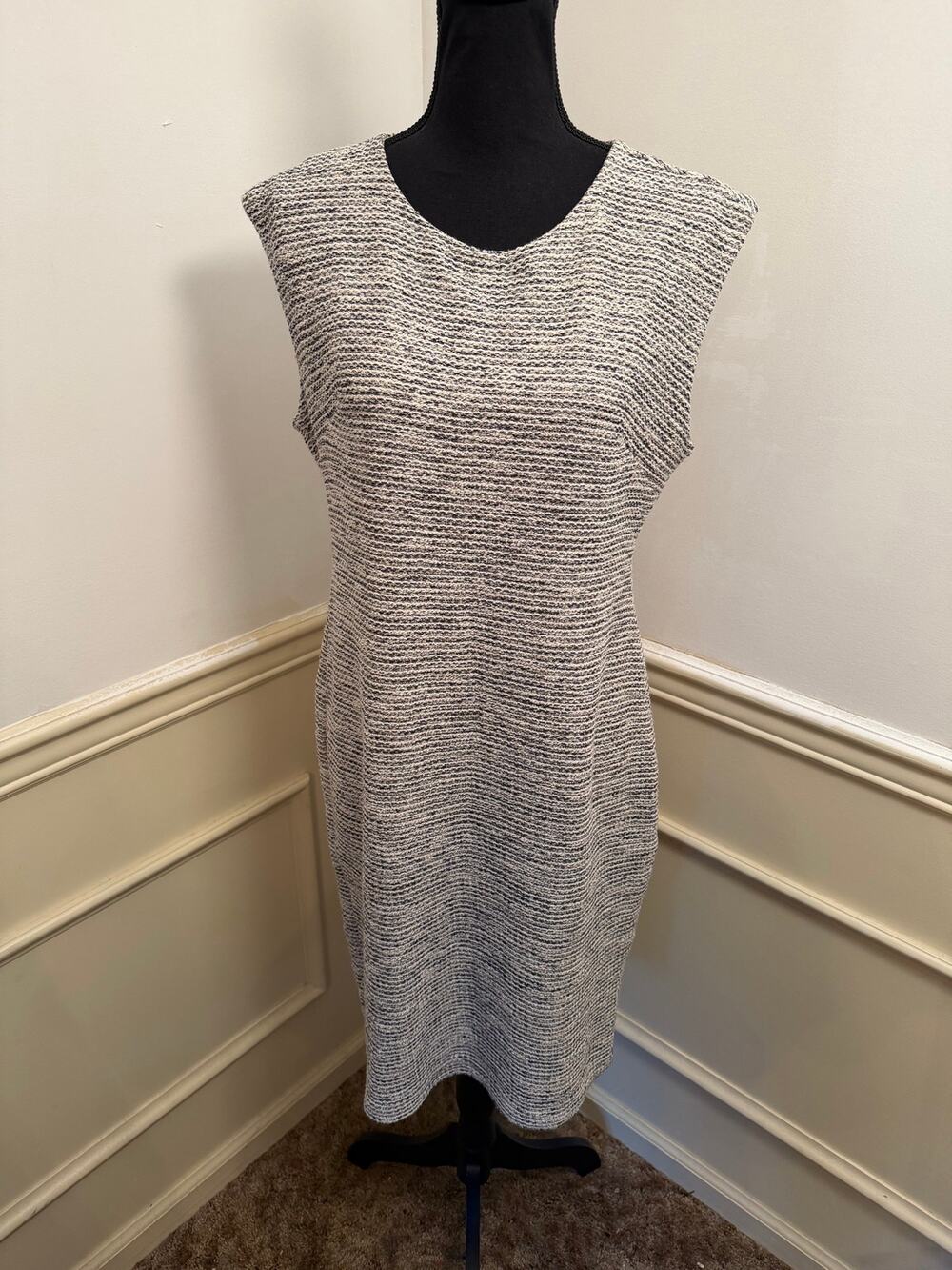Banana Republic Textured Knit Marled Tweed Sleeveless Sheath Dress Career Wear